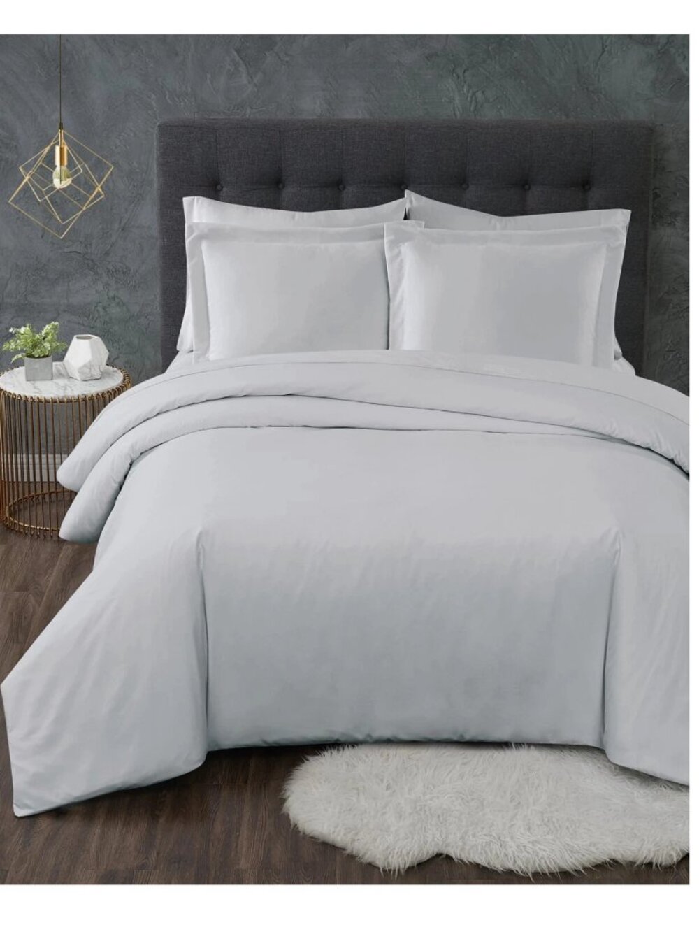 Truly Calm Antimicrobial 3-Piece Duvet Cover Set, Full/Queen, Gray